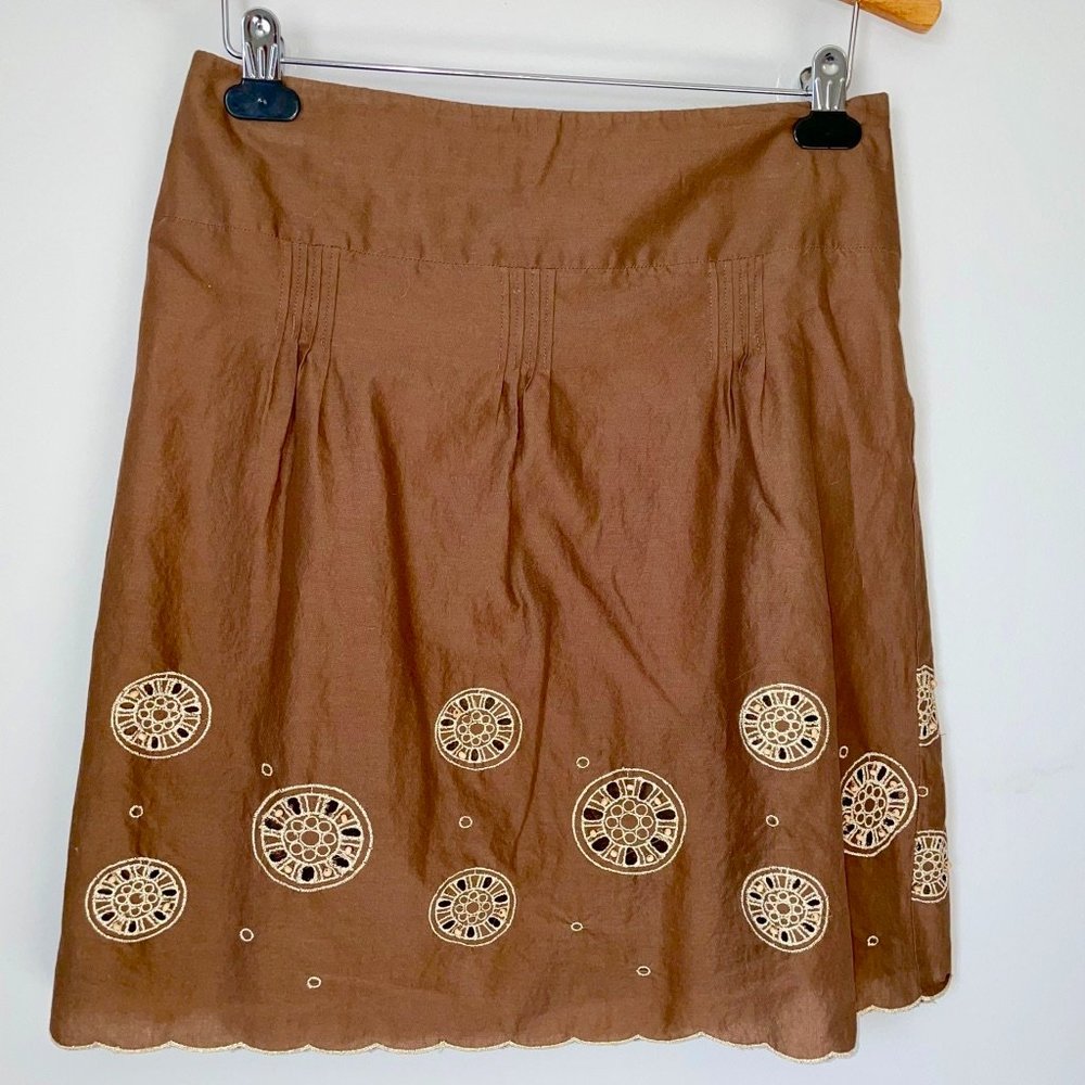 Loft Skirt - Brown 4 Petite